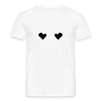 Symbole d’amour de coeur à deux cœurs - T-shirt homme - blanc - Devant - AI Model Male 178 dark (178cm)