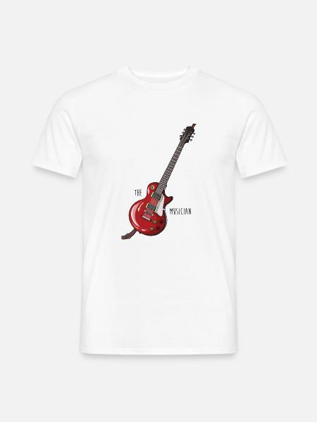 Der Musiker - Gitarrendesign - Männer T-Shirt - Weiß