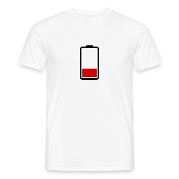 Battery Empty - Men's T-Shirt - white - Front - AI Model Male 178 dark (178cm)