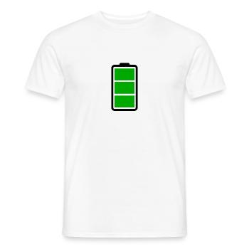 Battery full - Men's T-Shirt - white - Front - AI Model Male 178 dark (178cm)
