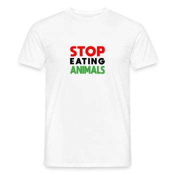 Stop eating Animals - Black Edition - Männer T-Shirt - Weiß - Vorne - AI Model Male 178 dark (178cm)