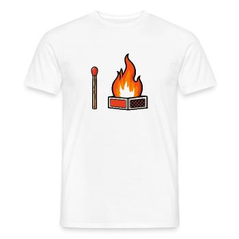 Fire Match - Men's T-Shirt - white - Front - AI Model Male 178 dark (178cm)