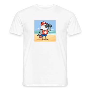 North Sea Seagull Lifesaver Lifeguard Sea Beach - T-shirt homme - blanc - Devant - AI Model Male 178 dark (178cm)