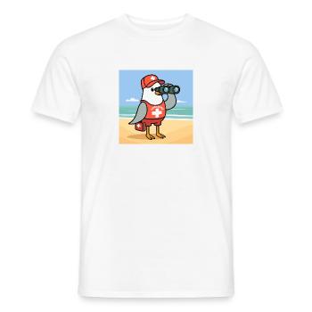 Moin Möwe Bademeister Rettungsschwimmer Strand - Männer T-Shirt - Weiß - Vorne - AI Model Male 178 dark (178cm)
