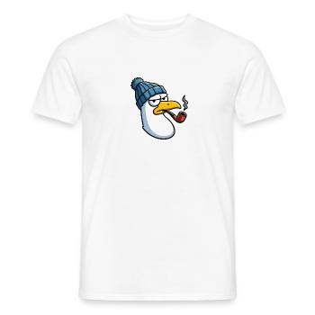 Evil Seagull Bonnet en laine et sifflet en bec - T-shirt homme - blanc - Devant - AI Model Male 178 dark (178cm)