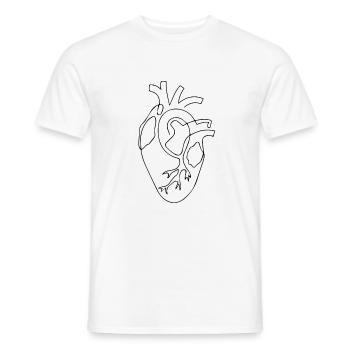 Realistisches Herz Skizze Illustration - Männer T-Shirt - Weiß - Vorne - AI Model Male 178 dark (178cm)