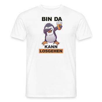 Dabbing Pinguin saufen Trinkspruch - Männer T-Shirt - Weiß - Vorne - AI Model Male 178 dark (178cm)