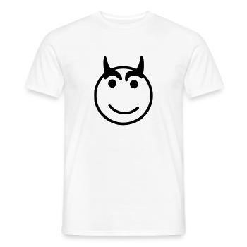 Emoji Skizze glücklich schwarz - T-shirt homme - blanc - Devant - AI Model Male 178 dark (178cm)