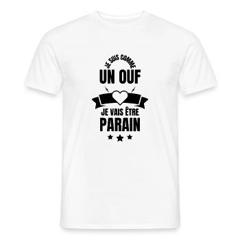 Futur Parrain Enthousiaste - T-shirt homme - blanc - Devant - AI Model Male 178 dark (178cm)