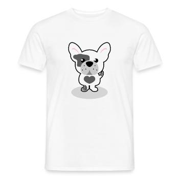 bouledogue français - T-shirt homme - blanc - Devant - AI Model Male 178 dark (178cm)