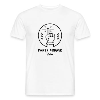 Partyfinger Lineart - Männer T-Shirt - Weiß - Vorne - AI Model Male 178 dark (178cm)