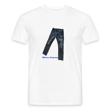 Blue jeans - Men's T-Shirt - white - Front - AI Model Male 178 dark (178cm)