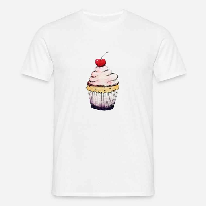 Cherry Cupcake - Männer T-Shirt - Weiß