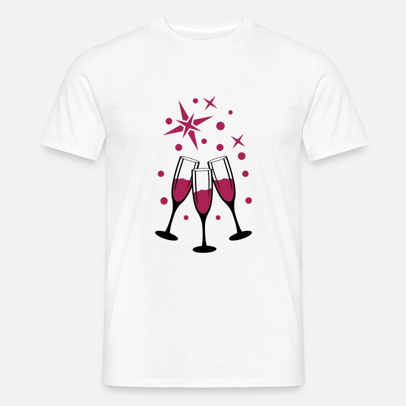 sekt glas - Männer T-Shirt - Weiß
