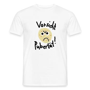 Vorsicht Pubertät - Männer T-Shirt - Weiß - Vorne - AI Model Male 178 dark (178cm)