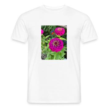 Pinke Blume - Männer T-Shirt - Weiß - Vorne - AI Model Male 178 dark (178cm)