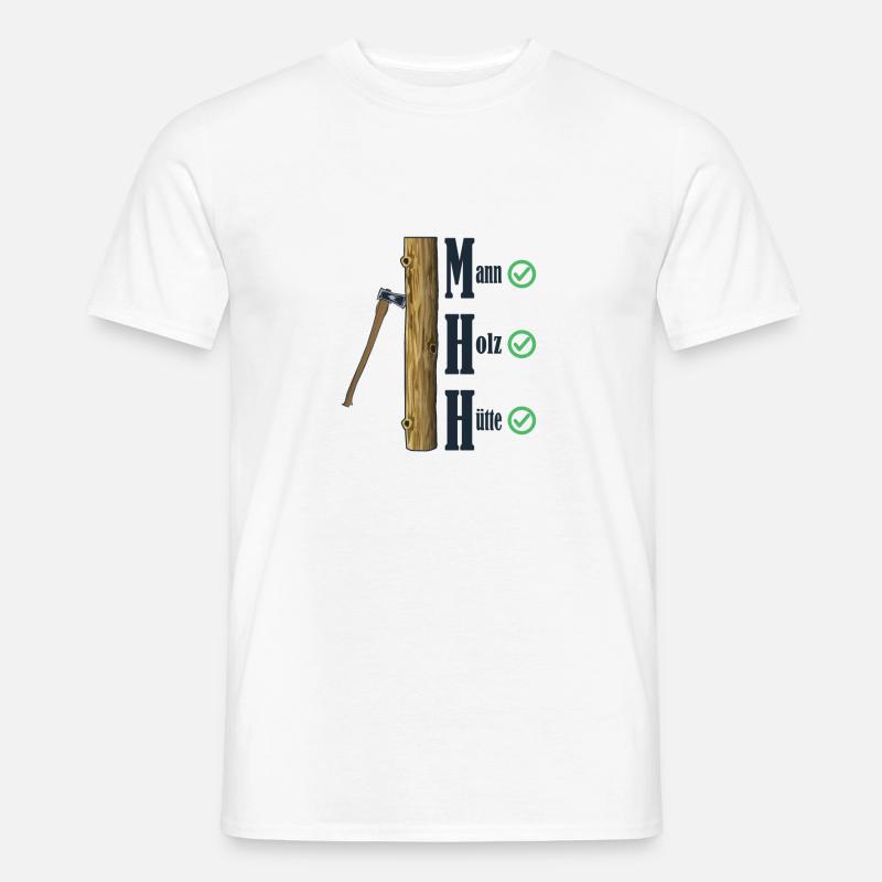 Axt in Baum hell - Männer T-Shirt - Weiß