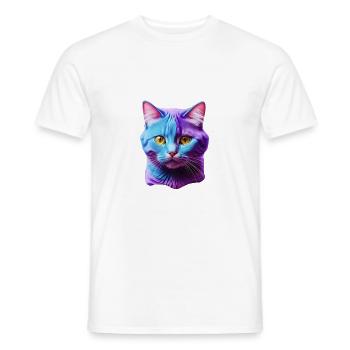cat - Men's T-Shirt - white - Front - AI Model Male 178 dark (178cm)