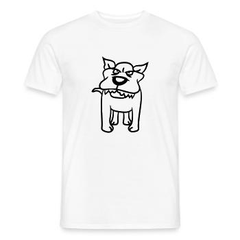 Chien, Monstre, Maléfique, Dangereux, Loup, Dents acérées - T-shirt homme - blanc - Devant - AI Model Male 178 dark (178cm)