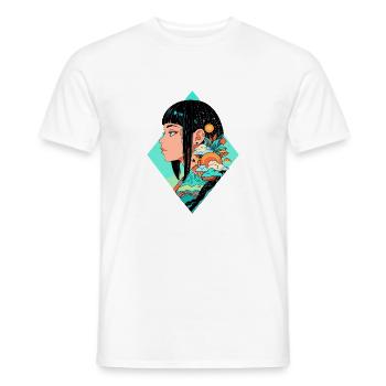 Mondes intérieurs géométriques - T-shirt homme - blanc - Devant - AI Model Male 178 dark (178cm)