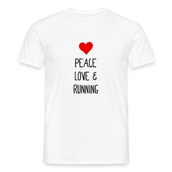 Paix, amour et course à pied - Jogging - Laufen - T-shirt homme - blanc - Devant - AI Model Male 178 dark (178cm)
