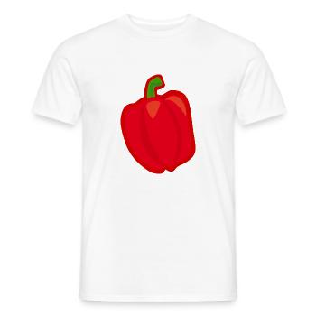 paprika chilli chili pepper citrus veggie vegetable - Men's T-Shirt - white - Front - AI Model Male 178 dark (178cm)
