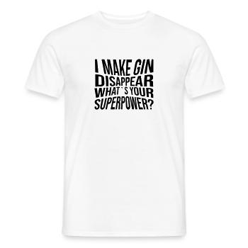 Je fais disparaître le gin. Quel est votre superpouvoir? - T-shirt homme - blanc - Devant - AI Model Male 178 dark (178cm)