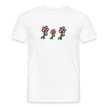 Three Flowers Plants Flower Symbol Pink - Men's T-Shirt - white - Front - AI Model Male 178 dark (178cm)