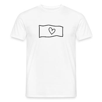 Heart Flag Symbol Shape Love - Men's T-Shirt - white - Front - AI Model Male 178 dark (178cm)