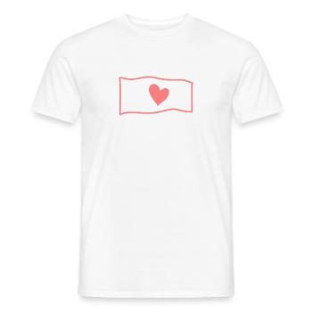Drapeau Coeur Rose Symbole Forme Amour - T-shirt homme - blanc - Devant - AI Model Male 178 dark (178cm)