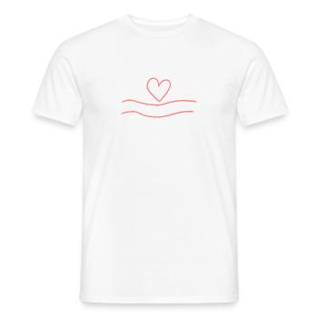 Ligne de lignes en forme de coeur Love Pink - T-shirt homme - blanc - Devant - AI Model Male 178 dark (178cm)