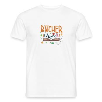 Bücher Nerd Buch Bibliothek Lesen Krimi Romane - Männer T-Shirt - Weiß - Vorne - AI Model Male 178 dark (178cm)