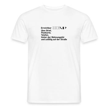Erreichbar - Männer T-Shirt - Weiß - Vorne - AI Model Male 178 dark (178cm)