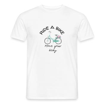 Ride a bike - T-shirt homme - blanc - Devant - AI Model Male 178 dark (178cm)