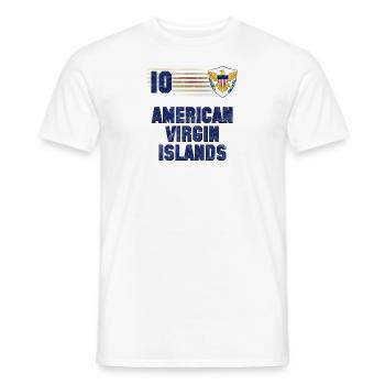 Équipe de football des îles Vierges américaines - T-shirt homme - blanc - Devant - AI Model Male 178 dark (178cm)