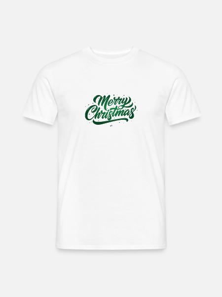 Merry Christmas in Grün - Männer T-Shirt - Weiß