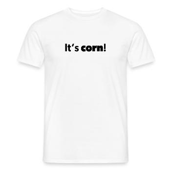 "It's corn! Design in black - Men's T-Shirt - white - Front - AI Model Male 178 dark (178cm)