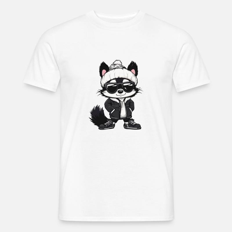 Stinktier Winter Comic - Männer T-Shirt - Weiß