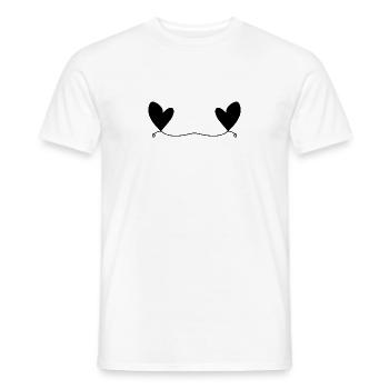 Zwei herzen liebe herz linie - Männer T-Shirt - Weiß - Vorne - AI Model Male 178 dark (178cm)