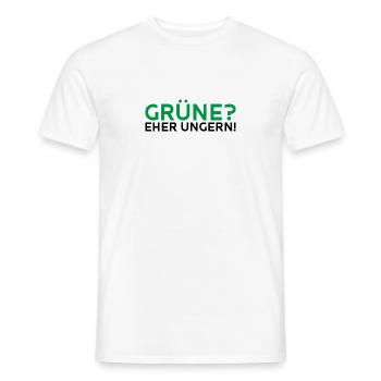 Grüne? Eher ungern! - Männer T-Shirt - Weiß - Vorne - AI Model Male 178 dark (178cm)