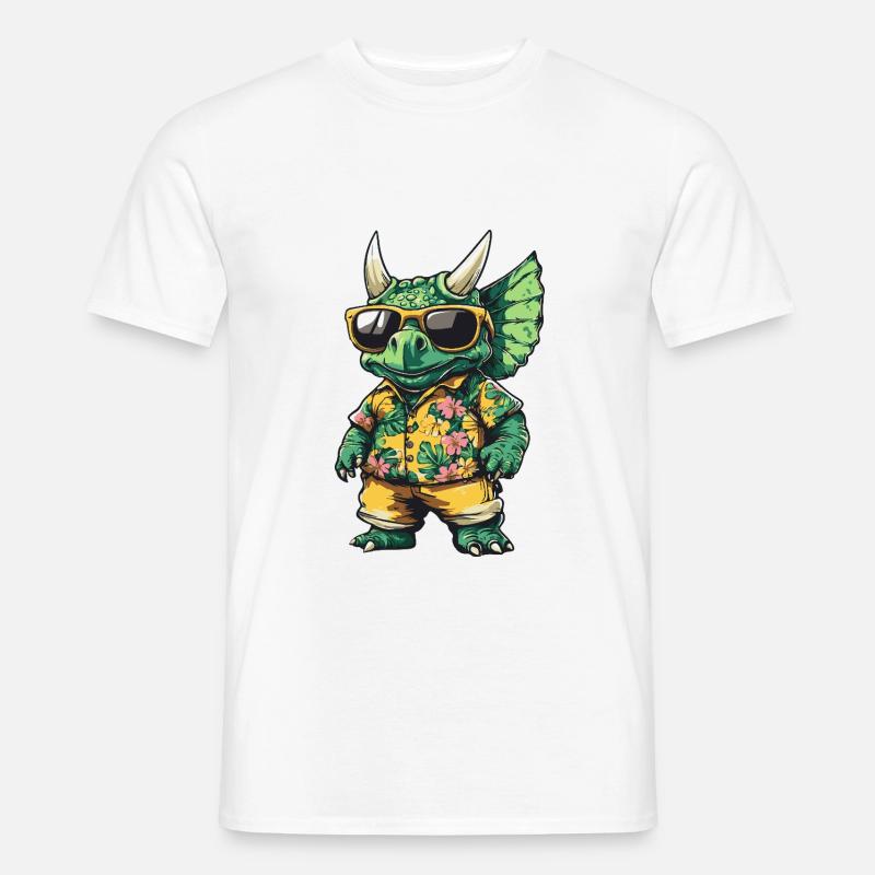 Dinosaurier triceratops Comic Urlaub - Männer T-Shirt - Weiß