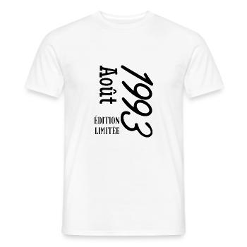 édition limitée aout 1993 - T-shirt homme - blanc - Devant - AI Model Male 178 dark (178cm)