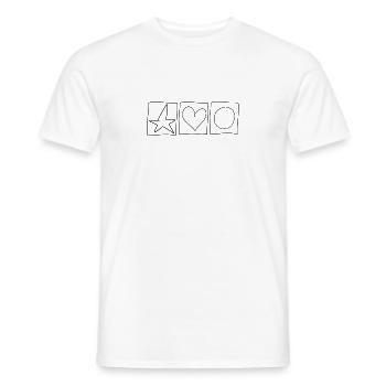 Star Circle Heart Square Shapes - Men's T-Shirt - white - Front - AI Model Male 178 dark (178cm)