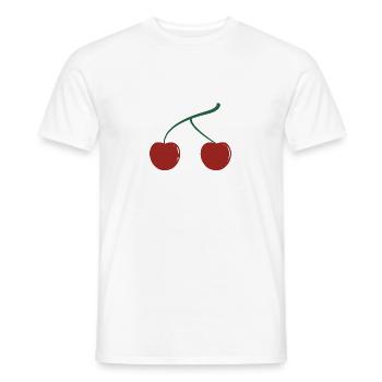 Cherry Cherry Boobs Rockabilly des années 60 - T-shirt homme - blanc - Devant - AI Model Male 178 dark (178cm)