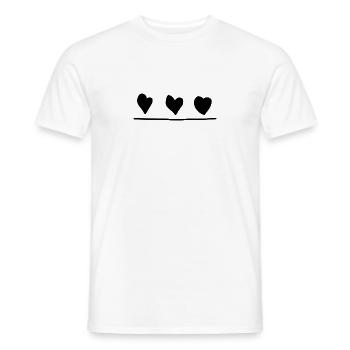 Three Hearts Heart Line Shape Shapes - Men's T-Shirt - white - Front - AI Model Male 178 dark (178cm)