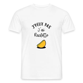 J'peux pas J'ai Raclette - T-shirt homme - blanc - Devant - AI Model Male 178 dark (178cm)