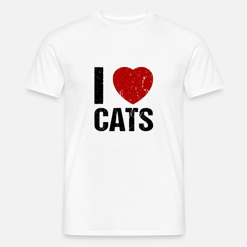 Jeg elsker katte - Mænd T-shirt - hvid