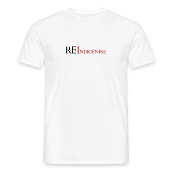 RE - Indigenise - Männer T-Shirt - Weiß - Vorne - AI Model Male 178 dark (178cm)