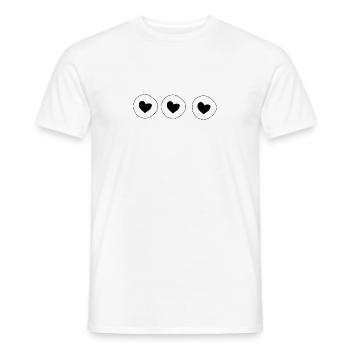 Heart Circle Symbol Shape Love Pattern Hearts - Men's T-Shirt - white - Front - AI Model Male 178 dark (178cm)
