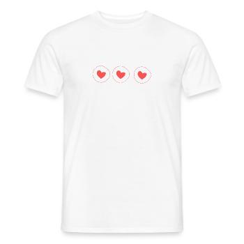 Coeur Cercle Symbole Forme Amour Motif Coeurs Rouge - T-shirt homme - blanc - Devant - AI Model Male 178 dark (178cm)